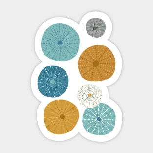 Sea Urchins in Blue + Gold Sticker